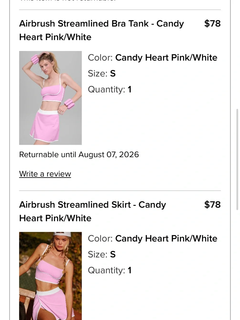 ALO Yoga Pink Two-Piece Skirt Set